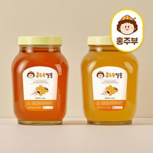 홍주부 국산 아카시아향 꿀 2.4kg+잡화사양꿀 2.4kg