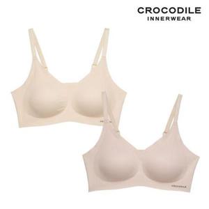 [크로커다일 이너웨어]에어로쿨 인견쉘론 스트랩 심리스브라 1 +1종 CDWBR6M1213T