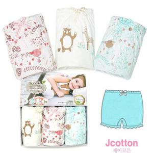 [제이코튼]3매 여아드로즈/사각팬티/속바지팬티