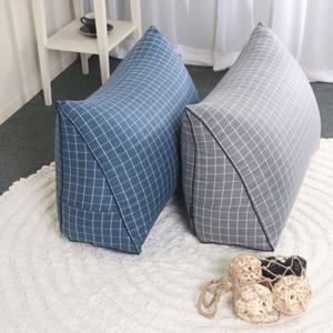 순면 삼각 등받이 쿠션 체크 삼각쿠션