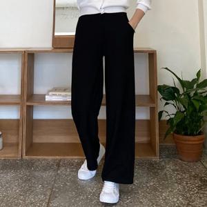 [잇진] 여성용 빅사이즈 하이웨스트 스판 세미와이드 밴딩 슬랙스