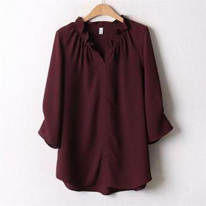 [셀러허브_여성트랜드패션]아이우먼 셔링카라톤블라우스 RIA810M009 빅사이즈