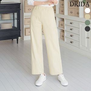 드리다 여성 봄 흰색 면 밴딩 와이드 빅사이즈 통바지 팬츠 40-50대 미시 중년여성 엄마옷 캐주얼 출근