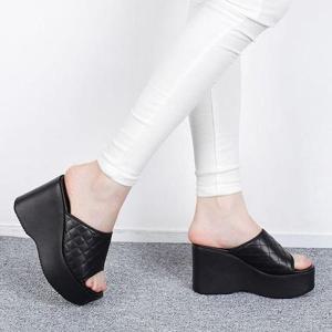 [OF4134R2]누비 상굽 통굽슬리퍼 5cm 사무실