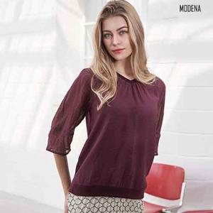 [H2. 모데나]★한정수량특가★  모달 블렌디드 벌룬소매 티블라우스 4종 택1