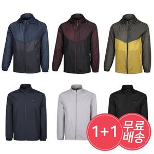 [1+1]남자점퍼 봄여름 블루종 아웃도어 등산복 후드집업 남성 간절기 바람막이 점퍼 2종세트