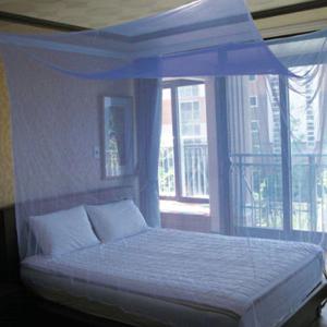 블루 심플 사각 모기장 (소형) 침대 천장 거실 침실