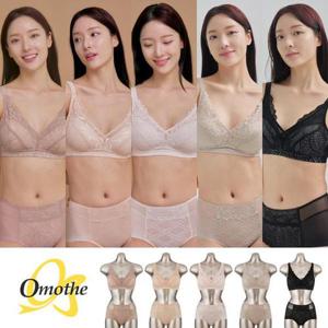 [오모떼]오모떼 프리미엄 수피마 코튼 풀커버 레이스 브라 팬티 6종 세트/컬러택일