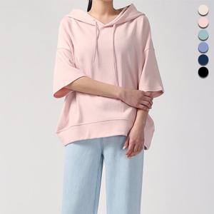 [유니제이] 마시멜로 루즈 후드 반팔티