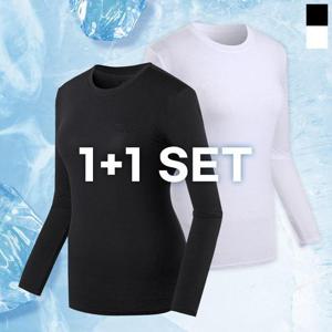 1+1세트 여성 크레오라 고스판 냉감  라운드 쿨티셔츠/이너티셔츠 TZ25102WS