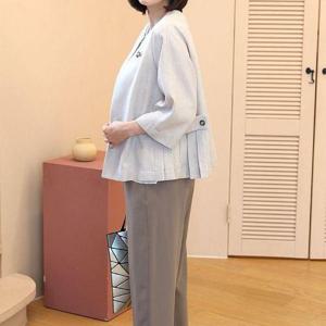 [쉬즈마담]J31694 로메 옆주름 여름 통소매 정장자켓 엄마옷