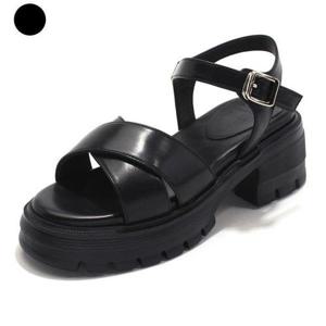 갤러리아_SAERA 세라 여성 소가죽 컴포트 데일리 샌들 C25S002 블랙 4CM