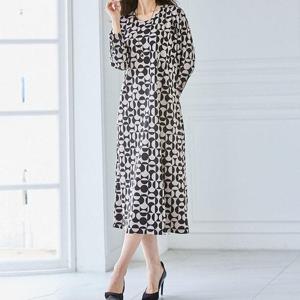 [까르죠아]동그라미 롱 원피스 홈웨어 빅사이즈 여성 중년여자옷 엄마 할머니 60 70대