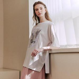 [마르조]ANC_우븐 져지 티블라우스 베이지_QAMFB042