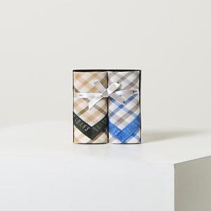 닥스 액세서리 [DAKS GIFT][신상]그린 블루 체크 면 손수건2종세트  (DCHA6E090MU)