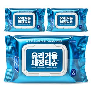 매직브라이트 얼룩없는 유리 거울 세정티슈 30매 x 3팩