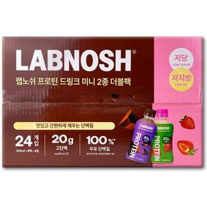 [해핑] 코스트코 랩노쉬 프로틴 드링크 미니 6240ml(260ml x 24개) 카카오 딸기 2가지맛