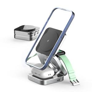 [ VIP 특가 I 스마텍] 3in1 접이식 맥세이프 무선충전기 스탠드 거치대 I 워치 이어폰 핸드폰 동시충전