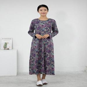 [모슬린]엄마옷 페이즐리꽃 원피스 홈웨어 515FGH738 마담/중년여성/빅사이즈/50대/60대