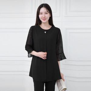 엄마옷 진주 시스루 블라우스 613BNM185 중년여성/50대/60대/마담/빅사이즈/할머니옷
