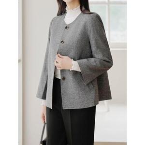 [드리다]봄 노카라 A라인 플레어 빅사이즈 정장 자켓 40-50대 미시 중년여성 엄마옷 하객 모임 상견례