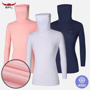 BFL 여성 쿨쉐이드 데일리 캐주얼 냉감 마스크넥 긴팔 티셔츠(W7ST62)