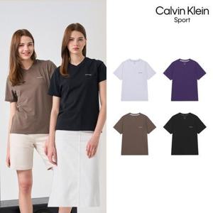 [캘빈클라인스포츠][캘빈클라인]26SS 캘빈클라인 여성 브이넥 반팔 티셔츠 4종_683647