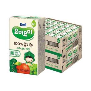 [요미요미]매일  유기농주스 사과포도케일 125ml 48팩