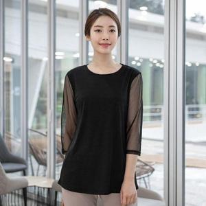 [모슬린]엄마옷 시스루 7부 티셔츠 MQG126833 마담/미시옷/중년여성의류/빅사이즈/50대/60대여성옷