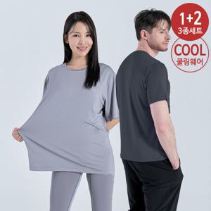 ★텐텐★[1+1+1] 쿨링 기능성티셔츠 워크아웃 테크 라운드 숏슬리브