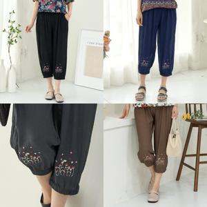 [엄마옷 로즈맘] [23여름/시즌오프초특가]아기꽃자수밴딩바지