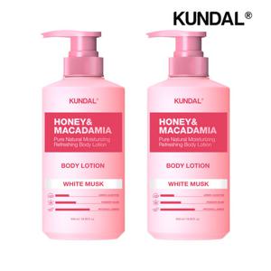 쿤달 허니 앤 마카다미아 퓨어 바디로션 화이트머스크 500ml x2개