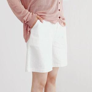[오노마] ONM 여름반바지 여자 린넨 뒷밴딩 A라인 반바지