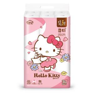 헬로키티 큐티 화장지 보들보들3겹 27m 30롤 1팩