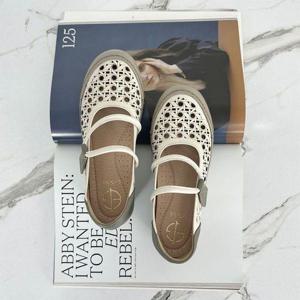 [카멜브라운]지쎄수제화 고트가죽 마리아 펀칭 메리제인 플랫 로퍼