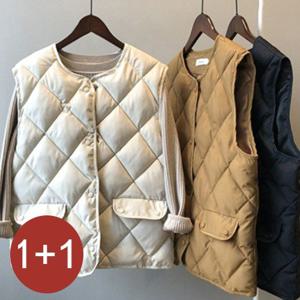 ★홈앤쇼핑단독★ 1+1 에프티누빔패딩베스트_여성경량패딩