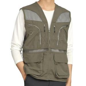 [아재나라]남성 여름 망사조끼 V넥 멀티포켓 등산 작업복 낚시 메쉬 PSVB3001