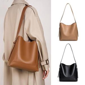 [루즈루나] 하딘 스퀘어 가죽 숄더백 대학생 직장인 출근 데일리백 버킷백