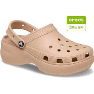 갤러리아_[크록스 본사]클래식 플랫폼 클로그 핑크크림 206750-7AF 여성샌