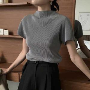 [릴룸]하프 플리츠 주름 블라우스