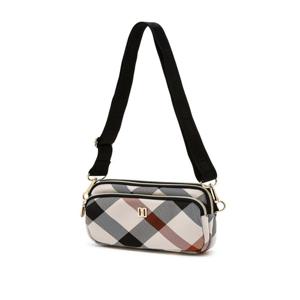 닥스 골프 여성 [ONLINE EXCLUSIVE] 베이지 빅체크 자가드 마이크로백 (DNGF6E901I2)