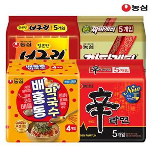 농심 배홍동막국수4봉+신라면5봉+너구리5봉+짜파게티5봉