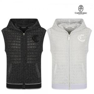 [까스텔바작]까스텔바작 골프 여성 여름 메탈원사 후드 풀집업 니트 조끼 BG-EMSV801 CA3851894
