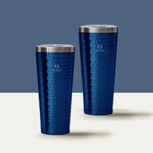 리벤스 허니컴 보온보냉 텀블러 콜드컵 600ml(블루/Venti) 2P