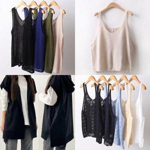 [아이우먼]여름 빅사이즈 여성 가디건 썸머 베스트 크롭 숏 조끼