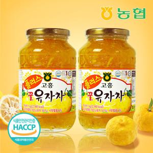 [농협] 레몬차보다 향긋한 고흥 꿀 유자차 유자청 1kg+1kg