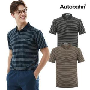 [Autobahn] 남성 쿨매쉬 스트라이프 카라반팔