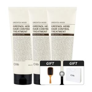 CH6 단백질 노워시 트리트먼트팩 200ml 3개 (우드브러쉬&쇼핑백)