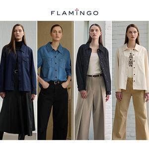 [최저특가][후라밍고] 코튼 블렌디드 에센셜 데님 셔켓 2종