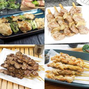 [자연맛남 닭꼬치] 캠핑음식 수제 닭꼬치 4종34개(파닭꼬치8/떡닭꼬치8/염통10/닭목살8)